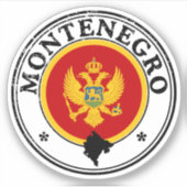 Montenegro Seal Sticker Round Flag For Laptop Book シール (正面)