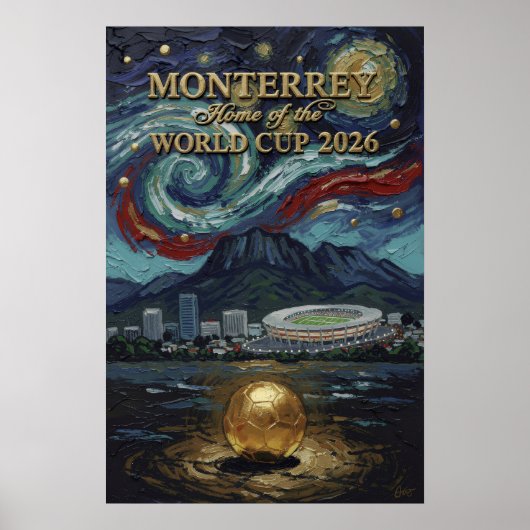 Monterrey 2026 Soccer  Luxury Football Wall Art ポスター (正面)