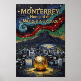 Monterrey Soccer Art 2026 Stadium City Design ポスター