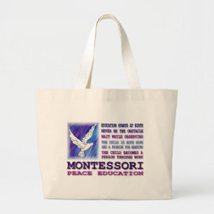 Montessoriの鳩 ラージトートバッグ