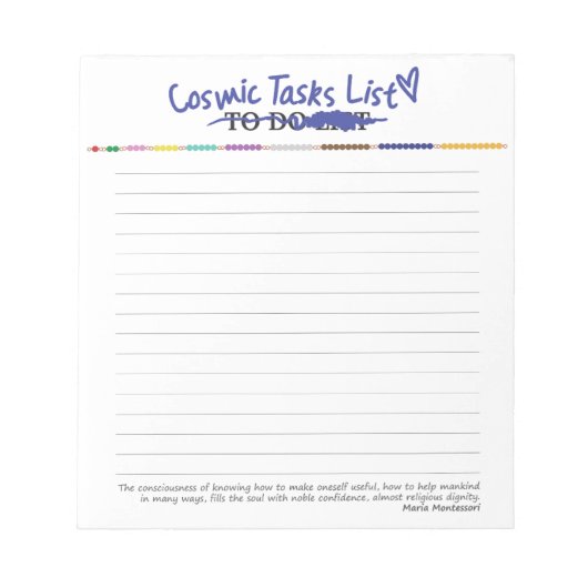 Montessori一覧 ノートパッド (正面)