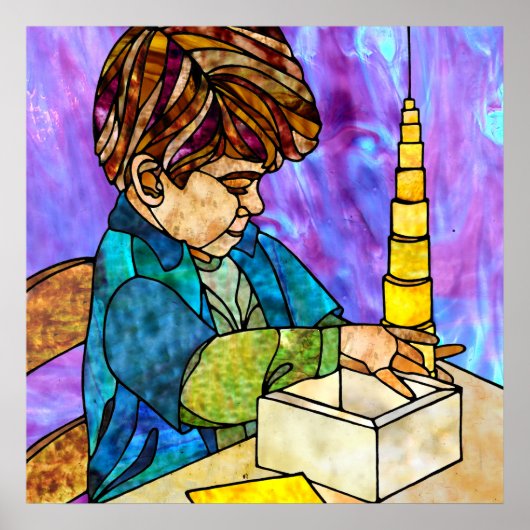 Montessori Sensorial Material:ノーブレスシリンダ ポスター (正面)