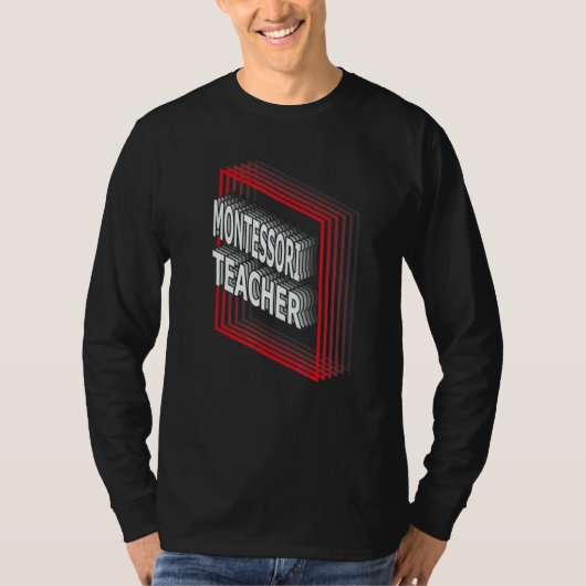 Montessori Teacher Job Title Appreciation Retro Tシャツ (正面)