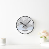 Montevideo Clock City Line Art ラウンド壁時計 (ホーム)
