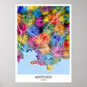 Montevideo Uruguay City Map ポスター (正面)
