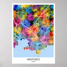 Montevideo Uruguay City Map ポスター