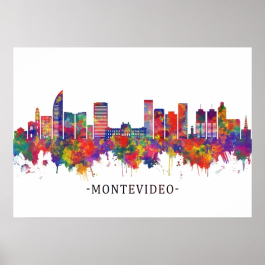 Montevideo Uruguay Skyline ポスター (正面)