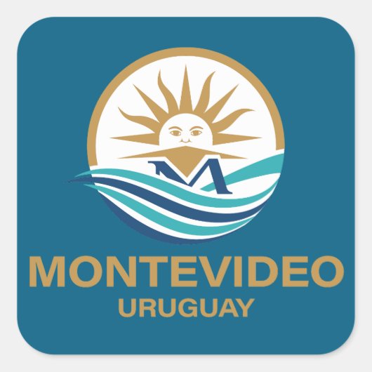 Montevideo Uruguay South America スクエアシール (正面)