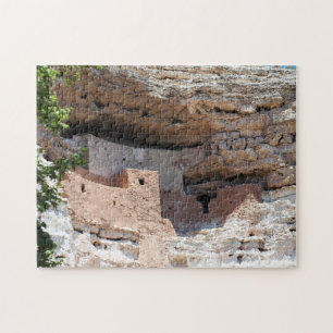 Montezumaの城の崖に建てられた家- NMの陸標 ジグソーパズル