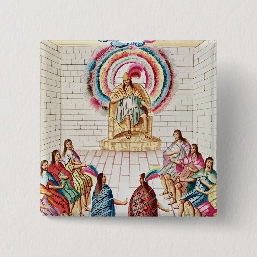Montezuma IIおよび彼の議会 缶バッジ (正面)