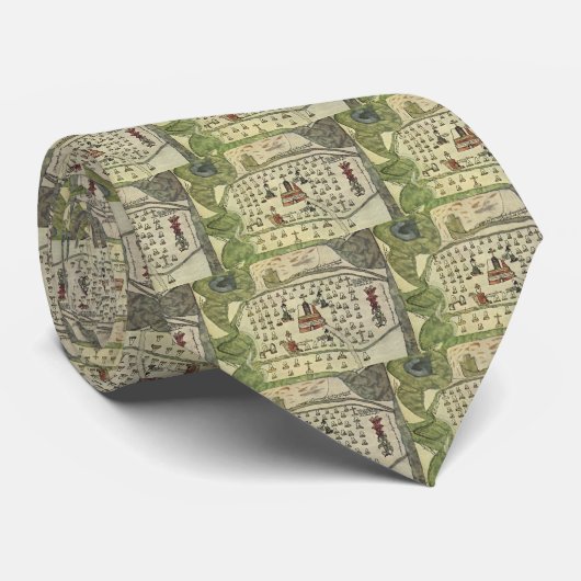 Montezuma's Aztec Empire, Antique World Map, 1577 ネクタイ (ロール)