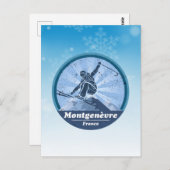 Montgenèvre Station de ski - Skieur ポストカード (正面/裏面)