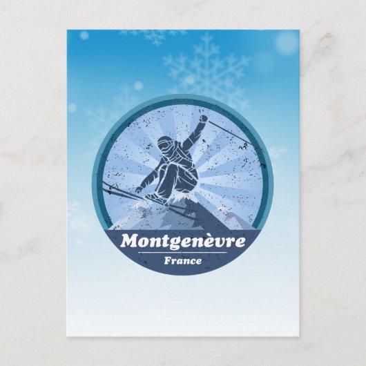 Montgenèvre Station de ski - Skieur ポストカード (正面)