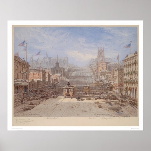 Montgomeryからカリフォルニア通りを見上げる(1325) ポスター (正面)