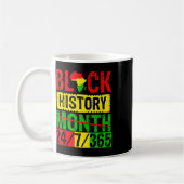 Month Cant Hold Our History 24 7 365 Black Junete コーヒーマグカップ (左)