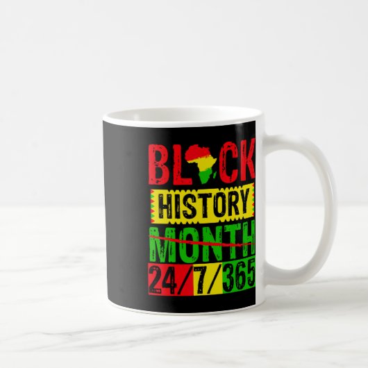 Month Cant Hold Our History 24 7 365 Black Junete コーヒーマグカップ (右)