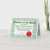 Month Certicate Awardの従業員に設定 カード (正面)