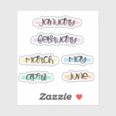 Month Name Headers -Highlight- (Jan to June)  シール (シート)