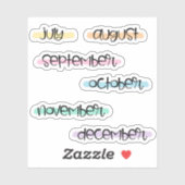 Month Name Headers -Highlight- (Jan to June) シール (シート)