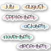 Month Name Headers -Highlight- (Jan to June) シール (正面)