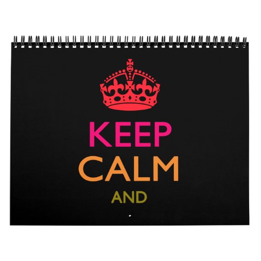 Monthly 保 CALM Your Text数々の-Colored カレンダー (カバー)