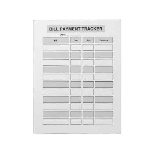 Monthly Bill Payment Tracker ノートパッド (回転)