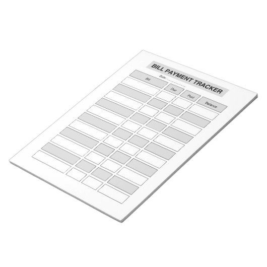 Monthly Bill Payment Tracker ノートパッド (アングル)