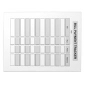 Monthly Bill Payment Tracker ノートパッド (正面)