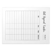 Monthly Bill Payment Tracker ノートパッド (正面)