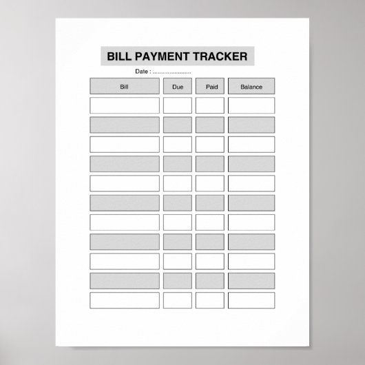 Monthly Bill Payment Tracker  ポスター (正面)