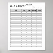 Monthly Bill Payment Tracker Log ポスター (正面)