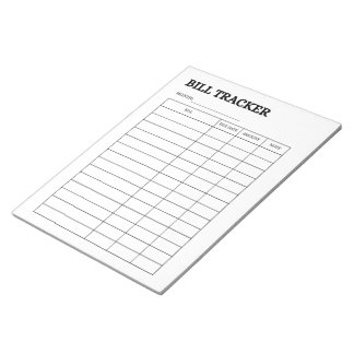 Monthly Bill Tracker Notepad ノートパッド