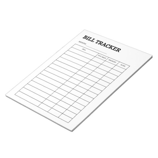 Monthly Bill Tracker Notepad ノートパッド (アングル)