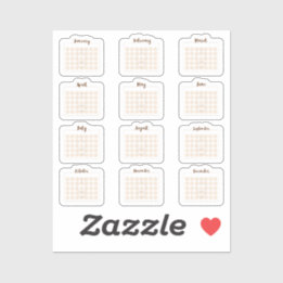 Monthly calendar Sheet シール