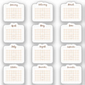 Monthly calendar Sheet シール (正面)