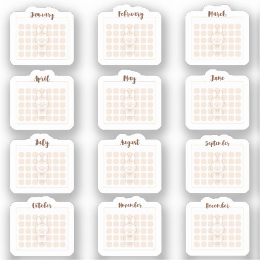 Monthly calendar Sheet シール (正面)