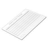 Monthly Clusion Tracker – ミニマリストグレーメモ帳 ノートパッド (アングル)