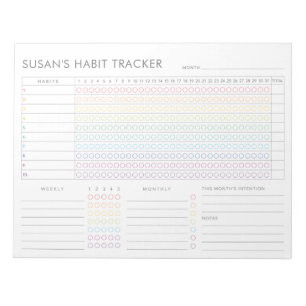 Monthly Clusion Tracker - Rainbow Minimalistメモ帳 ノートパッド