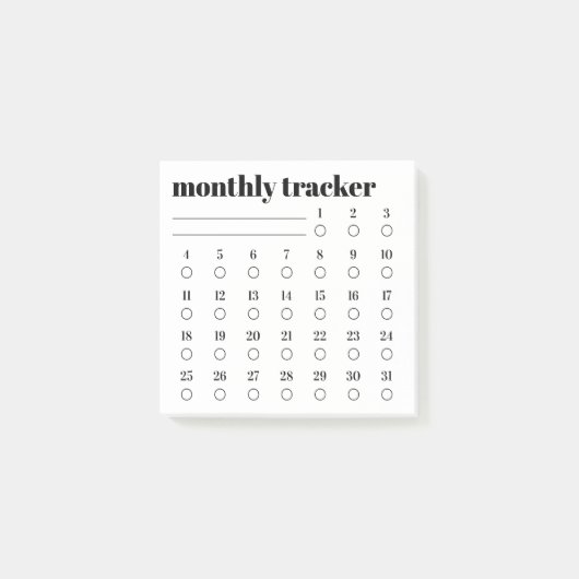 Monthly Habit Tracker Sticky Notes Pad ポストイット (正面)
