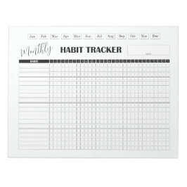 Monthly Habit Tracker White ノートパッド