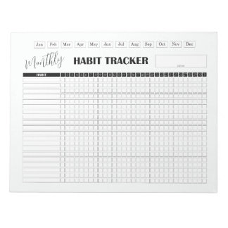 Monthly Habit Tracker White ノートパッド