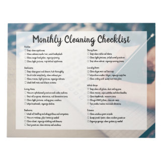 Monthly House Cleaning Checklist ノートパッド