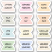 Monthly Index Tabs Bullet Journal Dividers  シール (正面)