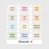 Monthly Index Tabs Bullet Journal Dividers シール (シート)