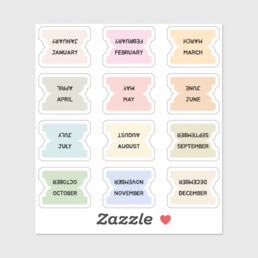 Monthly Index Tabs Bullet Journal Dividers  シール (シート)