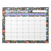 Monthly Planner Spring Colorful Flowers  ノートパッド (正面)