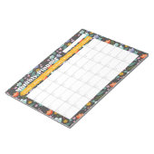 Monthly Planner Spring Colorful Flowers  ノートパッド (アングル)