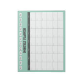 Monthly Planner Teal Simple Calendar ノートパッド (回転)