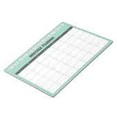 Monthly Planner Teal Simple Calendar ノートパッド (アングル)