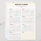Monthly Planner Template (正面)